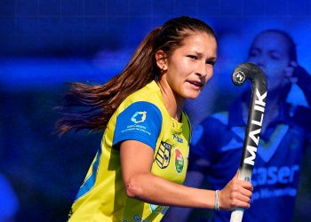 Jugadora de la UD Taburiente en la última jornada de la División de Honor femenina