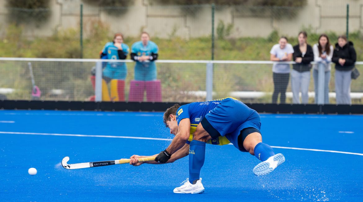 Jugadores de la UD Taburiente durante el partido ante el CD Terrassa Hockey en División de Honor masculina