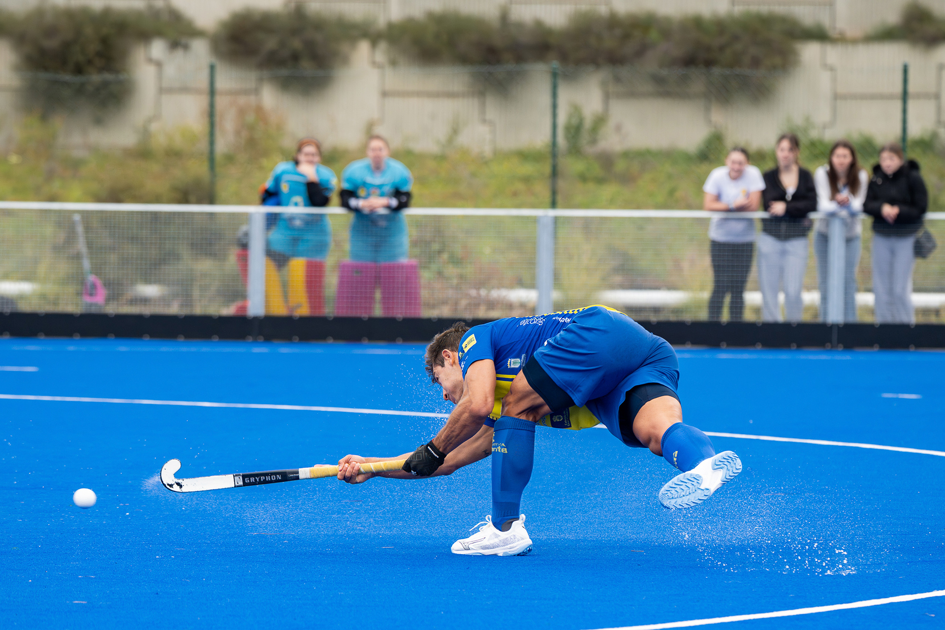 Jugadores de la UD Taburiente durante el partido ante el CD Terrassa Hockey en División de Honor masculina